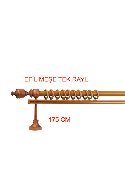 di'mora by ağbaht züc. Meşe Efil Demonte Başlıklı Ahşap Rustik Perde Askısı -...