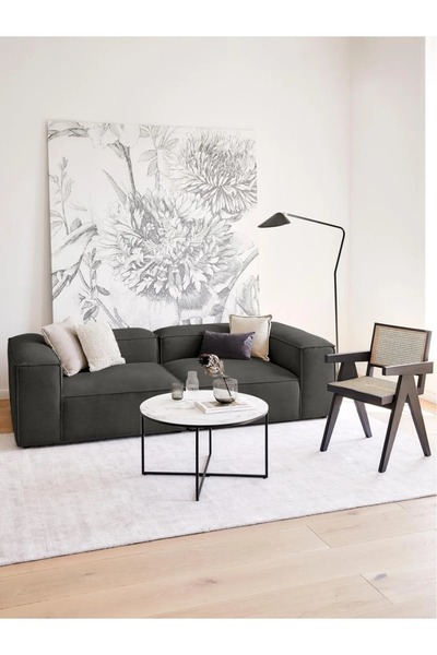 EDSY HOME Mira 2 Modüler İkili Koltuk (ANTRASİT) Keten Kumaş