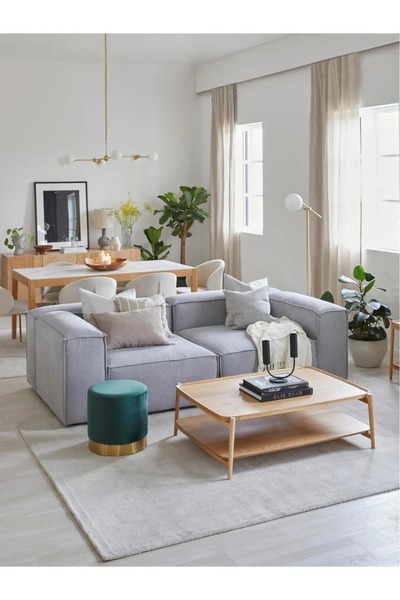 EDSY HOME Mira 2 Modüler İkili Koltuk (GRİ) Keten Kumaş