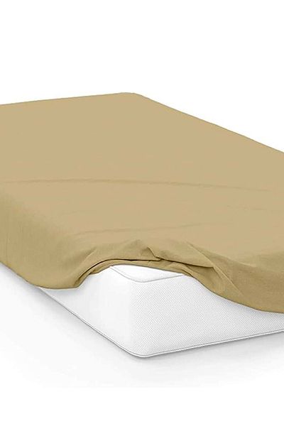 Altın Karma Jersey Combed Cotton 100x200 Cm Single Elastic Sheet Light Brown