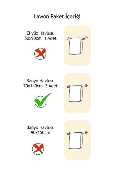 Lawon Розмарі Серія 3Lü Набір рушників для ванної кімнати *70x140см