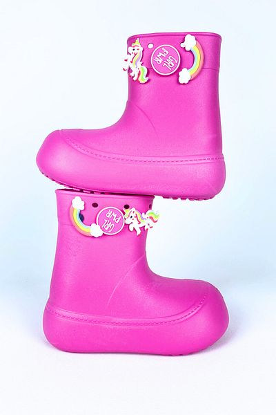 Zerenyus Pink Girl's Rain Boots-boots - Αδιάβροχα