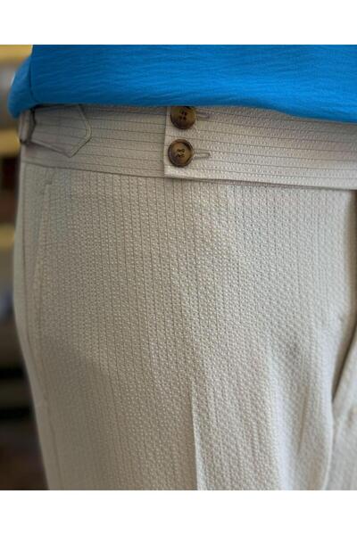 TerziAdemAltun Ανδρικό πουκάμισο χωρίς γιακά Blue Slim Fit Italian Style - T11875