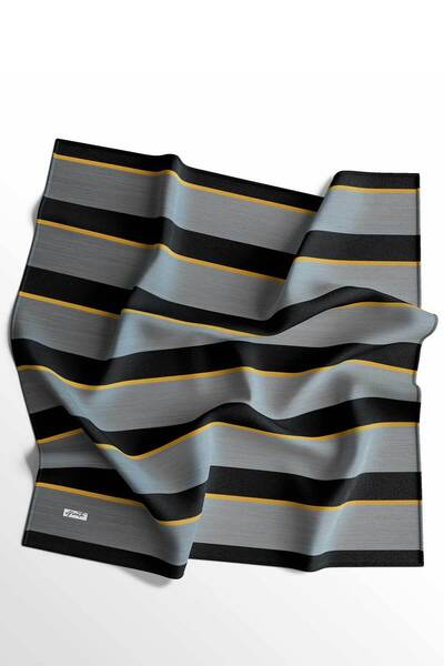 Zerruba Gri Desenli Pamuk Eşarp