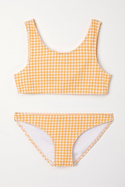 Woody 10-16 Years Old Girl's Upf50+ Protected Bikini-Yab - 946-Pötikare Ecru