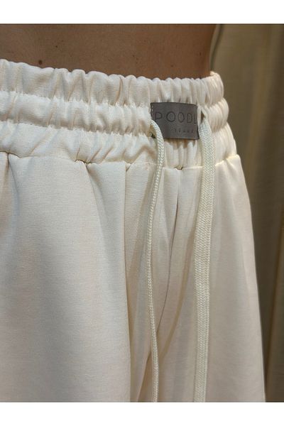 POODLE Asymmetric Cut Shorts with Elastic Waist