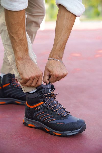 Riccon Smoked Orange Unisex 3d Rubber Trekking Boots00128055