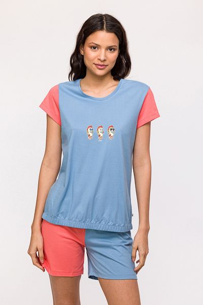 Woody Pijamale de damă-Bst - 818-albastru