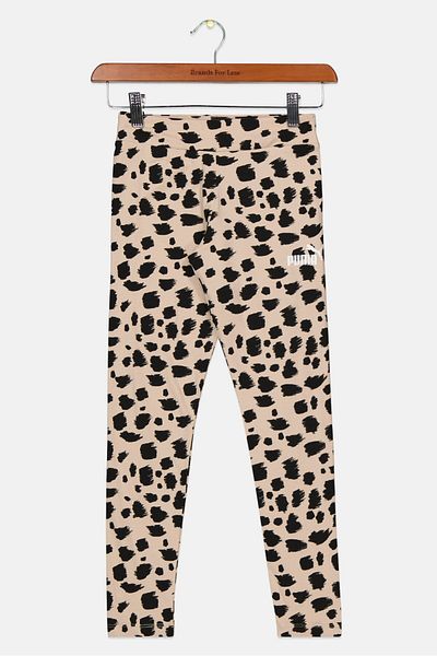 Puma Kids Girl Sportswear Fit Printed Training Leggings, Beige