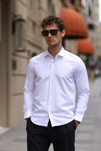 PASSERO Cămașă Dobby Slim Fit