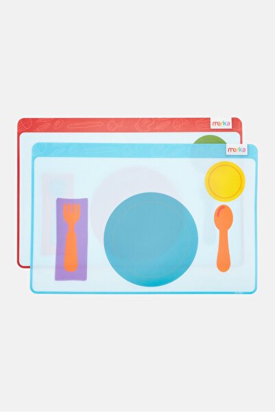 Merka 2 Paket Masa Düzeni Yer Matları، Mavi