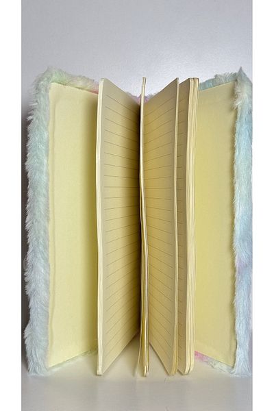 Bonjour Sanrio Plush Furry Figured Fruity Embossed Soft Squishy Lined Notebook