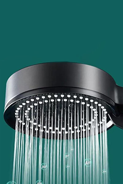 Genel Markalar Duş Başlığı Siyah 5 Fonksiyonlu Ayarlanabilir Su Tasarruflu Ba...