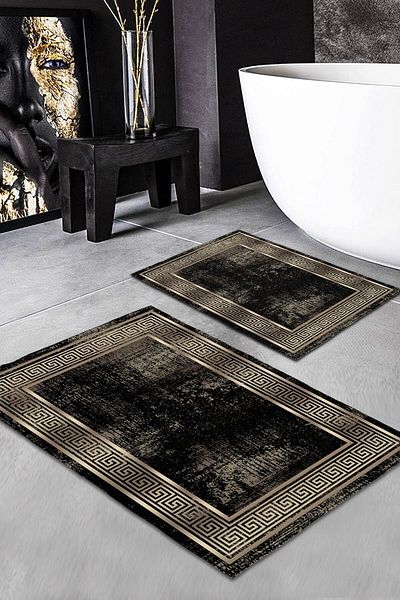 Evmila Set de covoare din 2 piese cu model modern (60x100/40x60) Set de covoare de baie