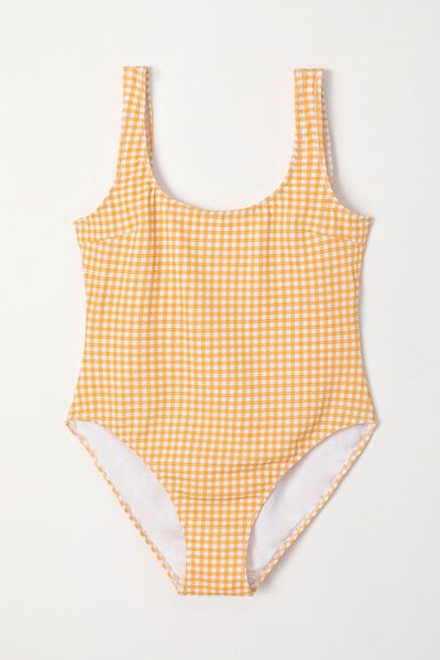 Woody 2-8 Years Old Girl's Swimsuit - Upf50 Protected, Ecru - 946-gingham