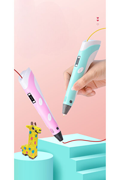 Genel Markalar 3D Kalem Printing Pen Adaptörlü | Elektrik Korumalı 3D Çizim Kalemi | PLA ABS Uyumlu | Karışık Renk Gönderim-mutkin