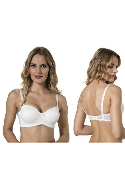 Belvü Екру Ренклі C Kap Straples Mesh Бюстгальтер