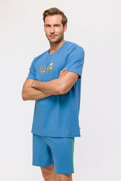 Woody Ανδρικές πιτζάμες-Pus - 825-Sea Blue