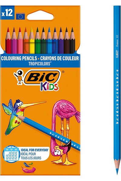 STOREMAX Ntwork Kids Tropicolors Dry Crayons 12 Colors Art 1087243