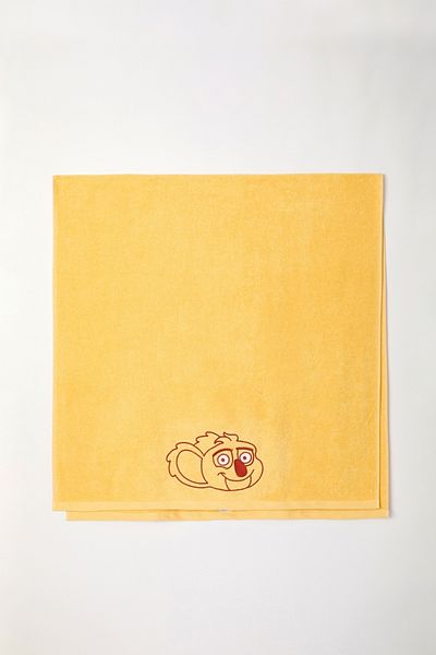 Woody Cotton Large Size Towel-Stw - 607-Yellow