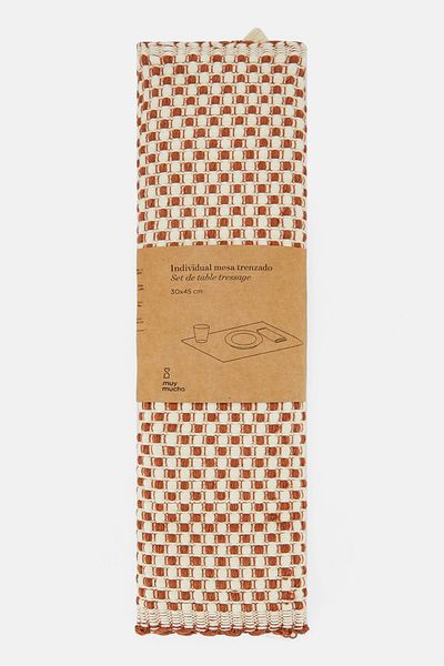 Muy Mucho Braided Placemat With Fringes 30 X 45 Cm, Brown