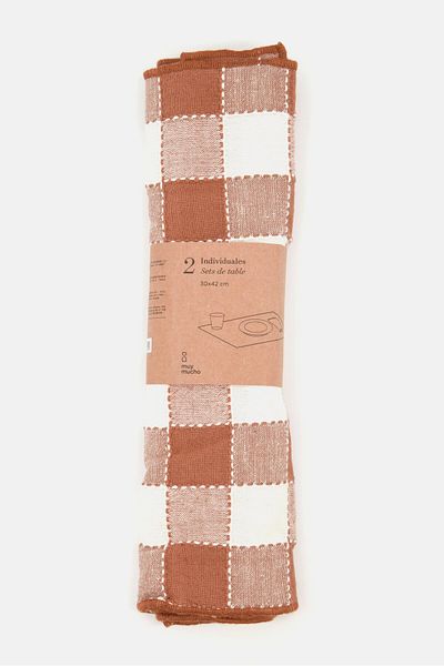 Muy Mucho 2 Pcs Washable Placemats, Brown