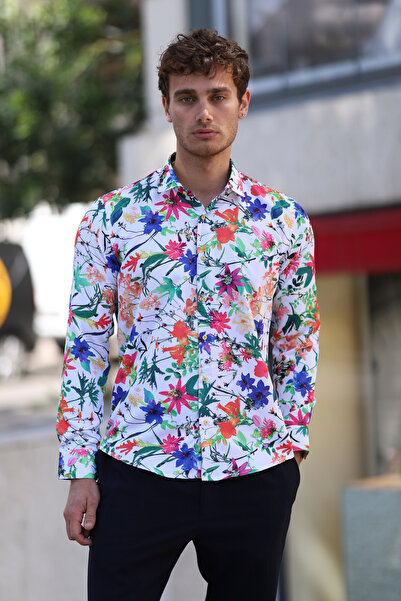 PASSERO slim fit Cămașă digitală cu imprimeu