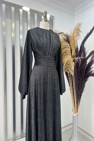 Esilanur Adel Hijab Evening Dress Anthracite