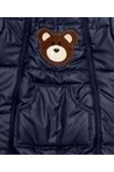 coppa kids Navy Blue Embroidered Ski Jumpsuit - Baby, Snow, Teddy Bear, 6-9 Bears