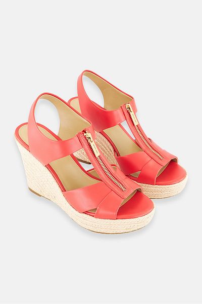 Michael Kors Women Medium Zipper Wedges, Red