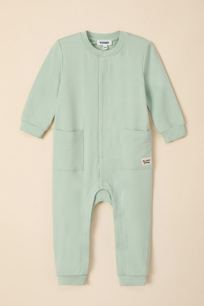 Woody Cotton Baby Rompers-Bpe - 720-Mint Green