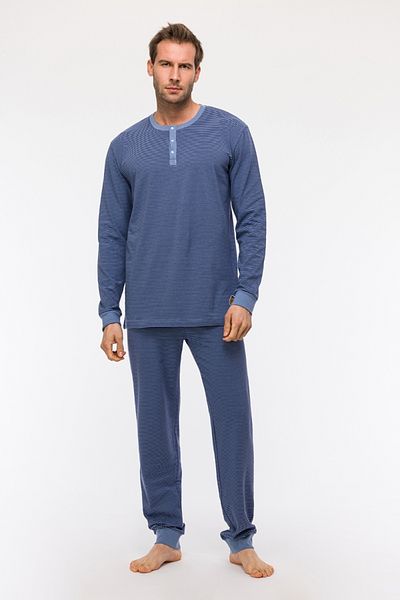 Woody 904-striped Blue Men's Pajamas-pld