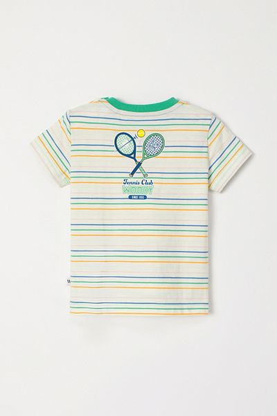 Woody Cotton Baby Boy Pajamas-Pss - 910-Lion Themed Striped Ecru