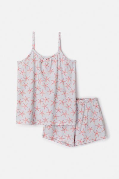 Woody Women's Pajamas-Ypb - 925-Starfish Printed Blue