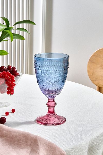 Karaca Sunflower Goblet 314 ml Blue Pink