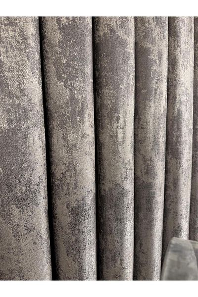 NİVEMESHOME Nivemeshome Pera Anthracite 1/3 Close Pleated Background Curtain Apm
