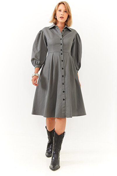 Butik Arzu Özel Moda Atölyesi Midi Boy Cotton Elbise