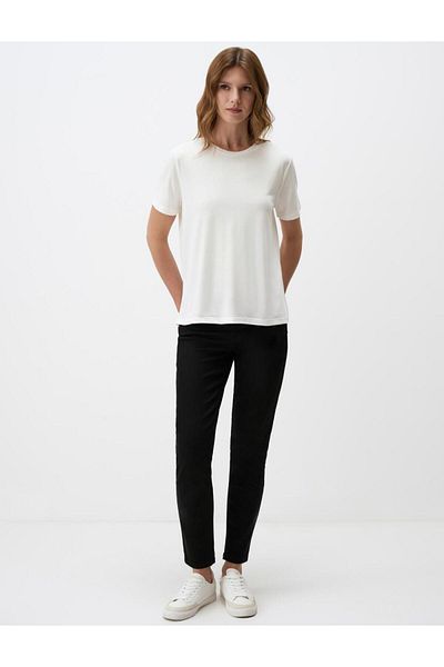 Jimmy Key White Crew Neck Short Sleeve Basic T-Shirt