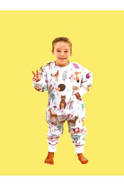minikiti Organic Winter Fiberless Long Sleeve Baby Rompers - 100% Cotton, Flannel Fox, Hedgehog