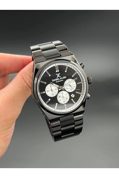 Daniel Klein Exclusive Black Men's Wristwatch 3 Atm Waterproof Functions Active