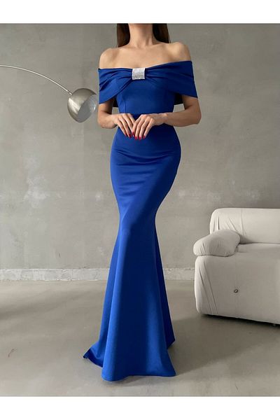 Modamorfo Φόρεμα Off Shoulder με μακριά καρφίτσα - Saks