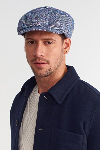 Külah Căciulă de iarnă din lână cu imprimeu în zig-zag pentru bărbați