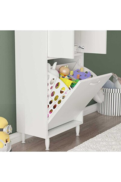 Modilayn Gamzem GENÇ ODASI 55x138 cm Oyuncak Sepetli Çocuk Odası Dolabı