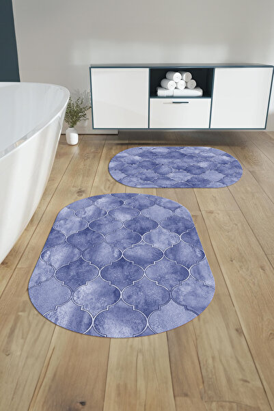 Napoli Home Set de scaune pentru toaletă cu covoraș de baie oval, lavabil, an...