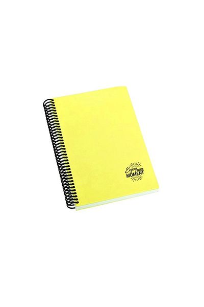 Mikro 17x24 Yellow Spiral Cool Pastel Hard Cover Checked Notebook - 120yp