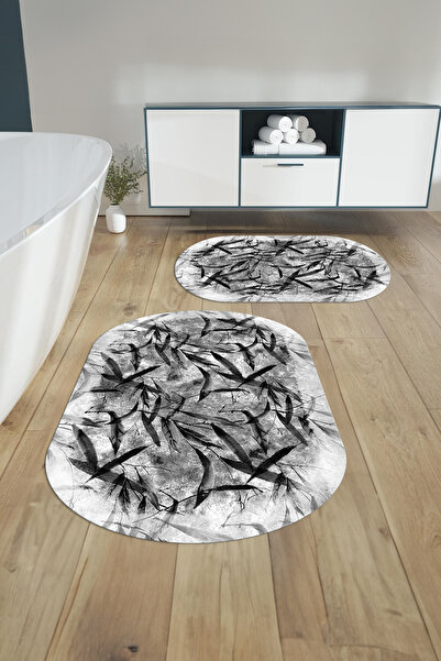 Napoli Home Set de toaletă pentru baie ovală, lavabilă digitală, anti-aluneca...