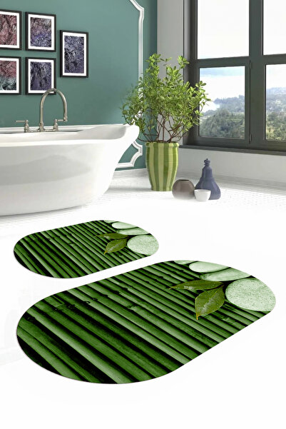 Napoli Home Set de scaune pentru toaletă cu covoraș de baie oval, lavabil, im...