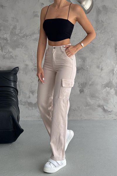 İstangül Butik High Waist Cargo Pocket Pants
