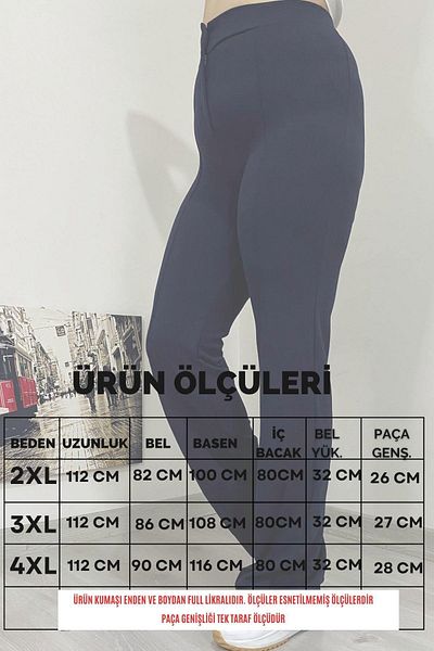 İstangül Butik Pantaloni Palazzo Plus Size Full Lycra