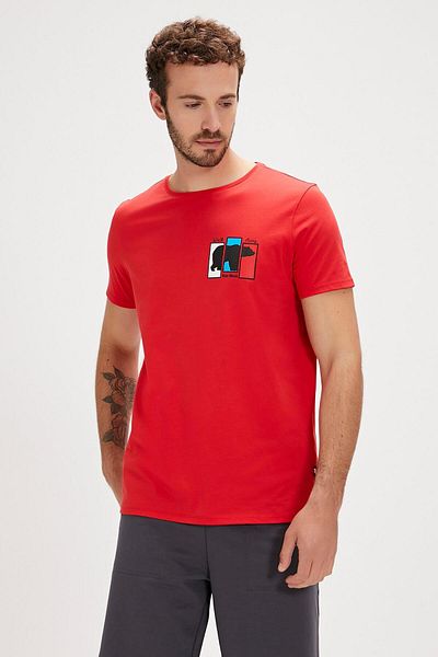Bad Bear Men's T-shirt - Grizzle Red Printed